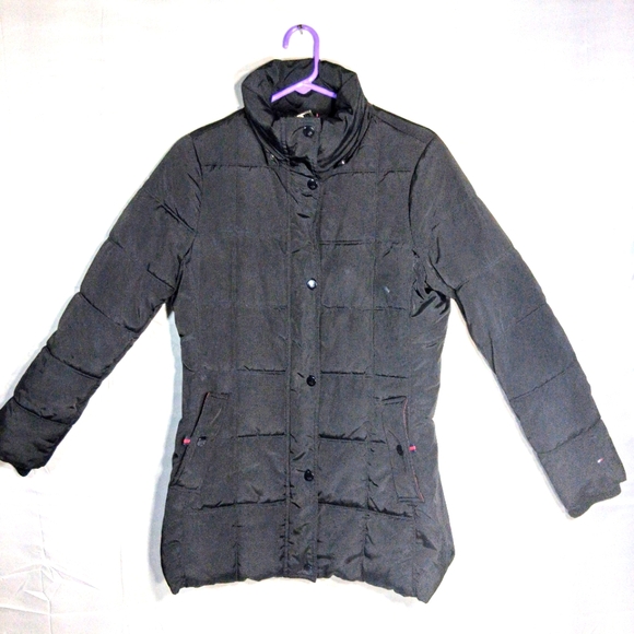 Tommy Hilfiger Other - Men's Hilfiger Small Black/Burgundy Lined Full Zip and Button Down Puffer Jacket